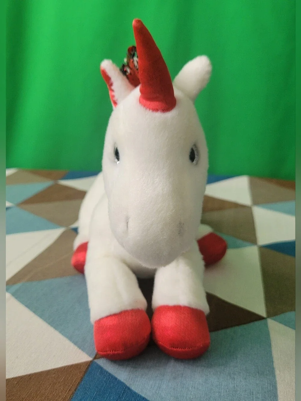Aurora Plush Unicorn Valentine Red Sequin Mane & Hooves Stuffed Animal Stuffie
